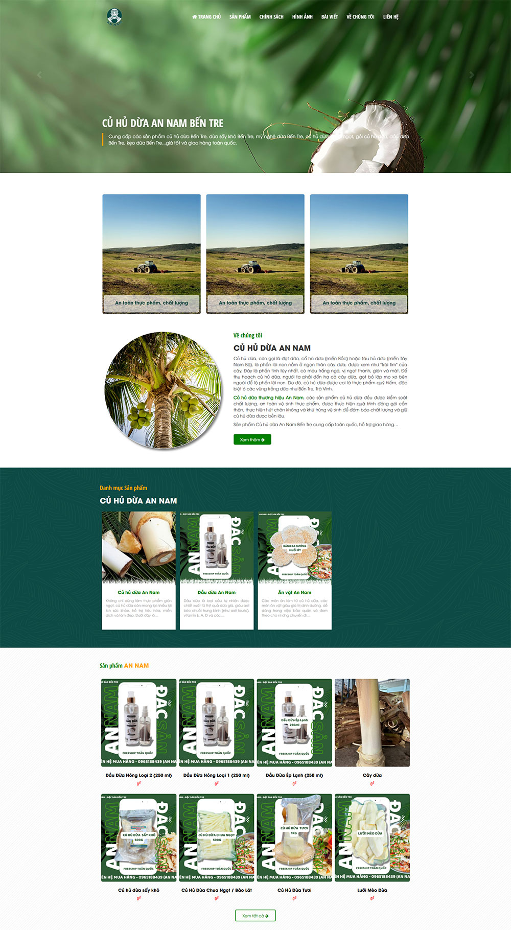 Củ hủ dừa An Nam Bến Tre