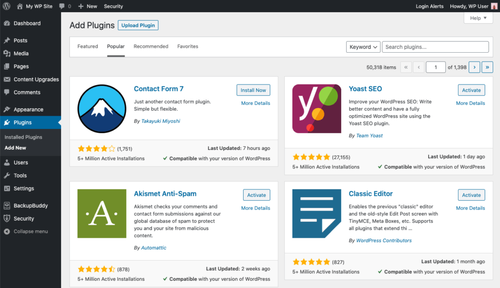 Các plugin WordPress phổ biến