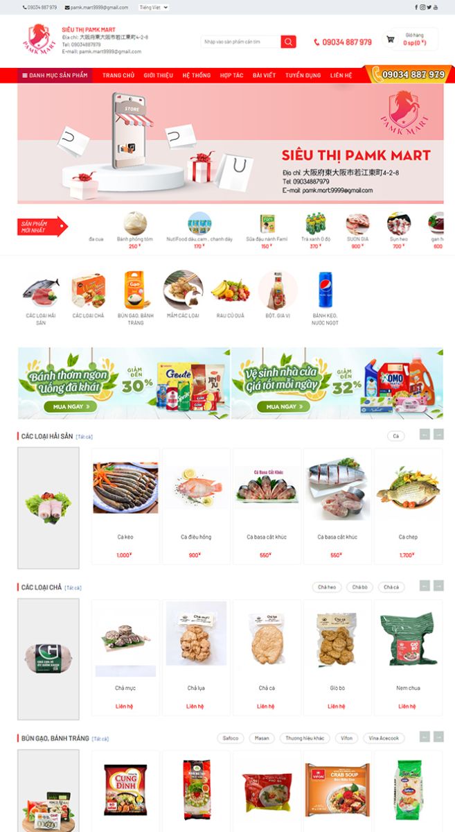 Web bán hàng siêu thị tại Vĩnh Long